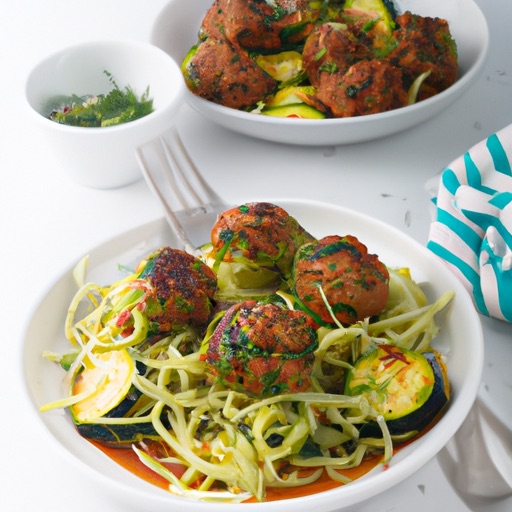 Keto Air Fryer Meatballs with Zucchini Noodles