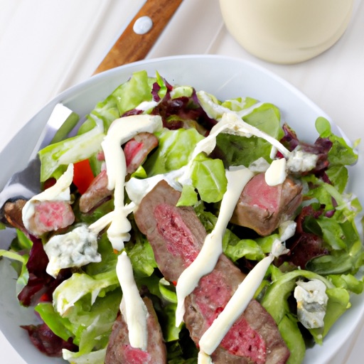 Keto Air Fryer Steak Salad with Blue Cheese Dressing